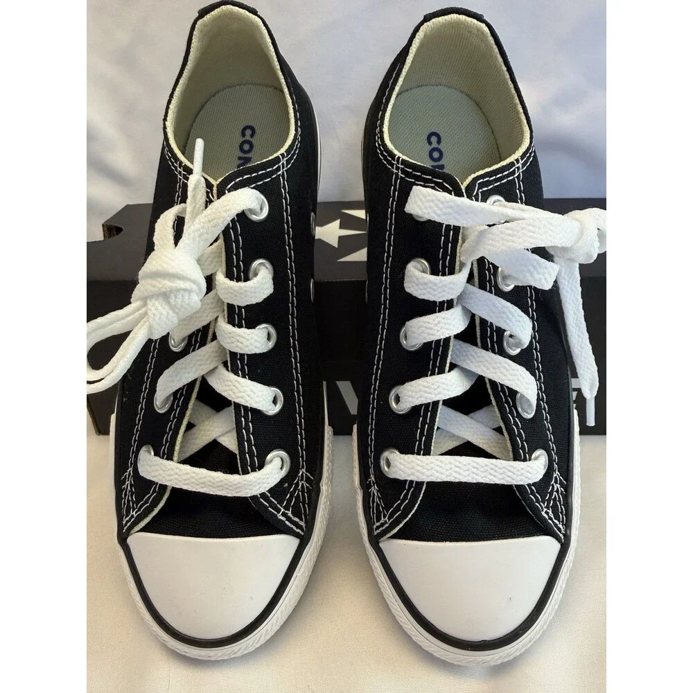 Kids Converse Chuck Taylor All Star OX Black & White Sneaker Lace Up New